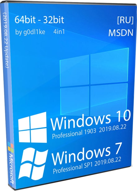 Windows 7 и Windows 10 by g0dl1ke в одном ISO образе Pro 32-64bit на русском